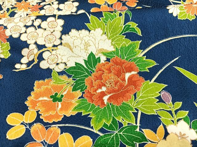平和屋着物■訪問着 草花文 金彩 正絹 逸品 BAAX2931hv