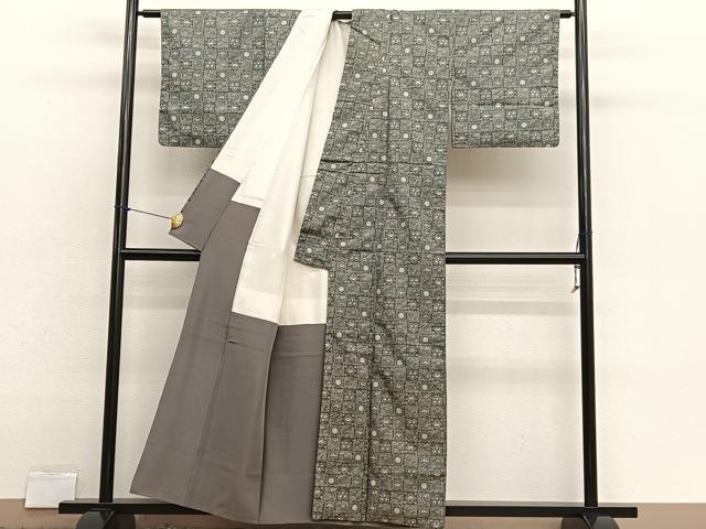 平和屋着物■本場染大島紬 有職文様 正絹 逸品 BAAX2932hv