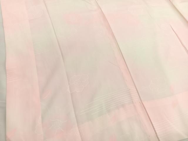 平和屋着物■長襦袢 無双仕立て 椿 暈し染め 正絹 逸品 BAAX2937hv