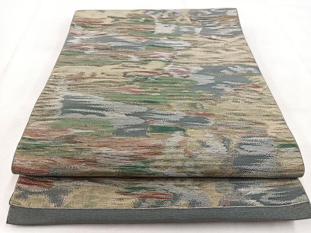 平和屋着物◎八寸名古屋帯 霞文 正絹 逸品 BAAX3001yc