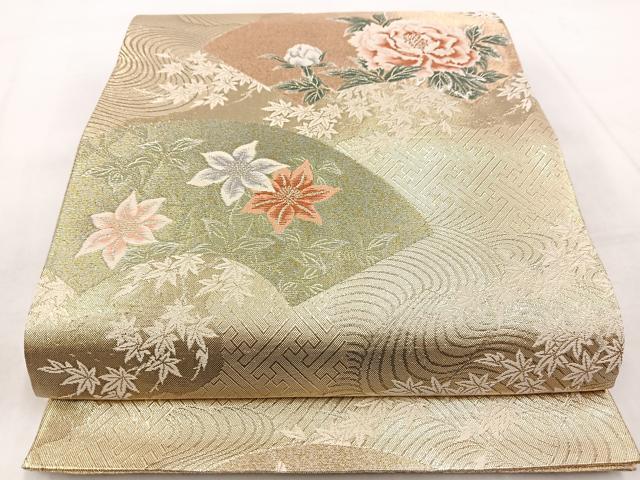 平和屋着物◎佐賀錦 六通柄袋帯 琳派百選 プラチナ箔 正絹 逸品 BAAX3016yc