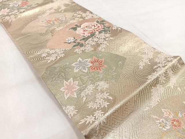 平和屋着物◎佐賀錦 六通柄袋帯 琳派百選 プラチナ箔 正絹 逸品 BAAX3016yc