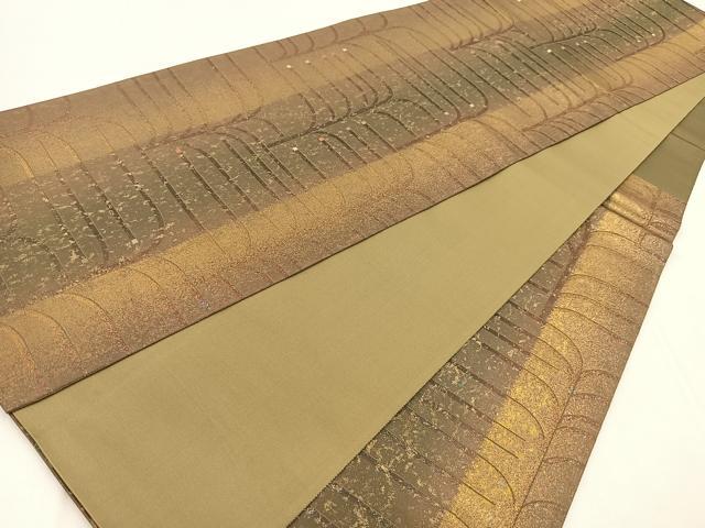 平和屋着物◎六通柄袋帯 箔楽 幾何学文様 正絹 逸品 BAAX3026yc