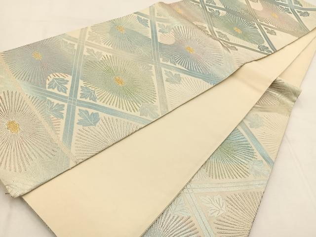 平和屋着物◎六通柄袋帯 菱天井裏菊文 金銀糸 正絹 逸品 BAAX3027yc