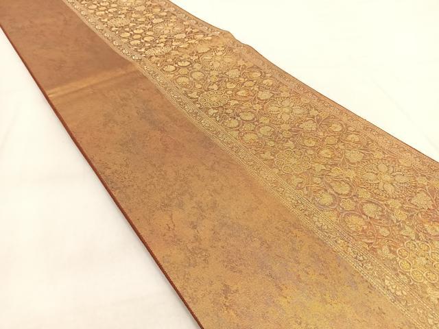 平和屋着物◎伝統工芸士 山野忠雄 六通柄袋帯 麗美更紗 金糸 引箔 正絹 逸品 BAAX3035yc