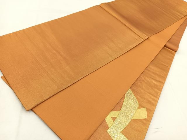 平和屋着物◎太鼓柄袋帯 駒刺繍 抽象文 金糸 引箔 正絹 逸品 BAAX3043yc