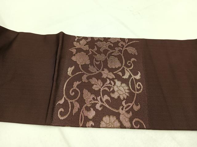 平和屋着物◎九寸名古屋帯 更紗花鳥文 金糸 正絹 逸品 BAAX3054yc