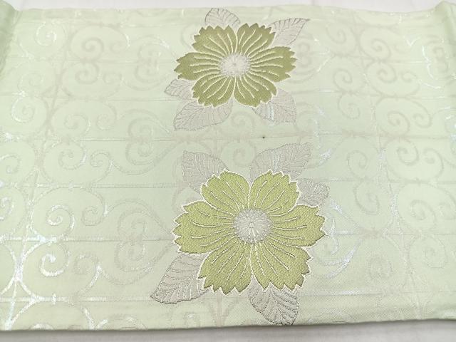 平和屋着物◎九寸開き名古屋帯 辻が花 銀糸 正絹 逸品 BAAX3061yc