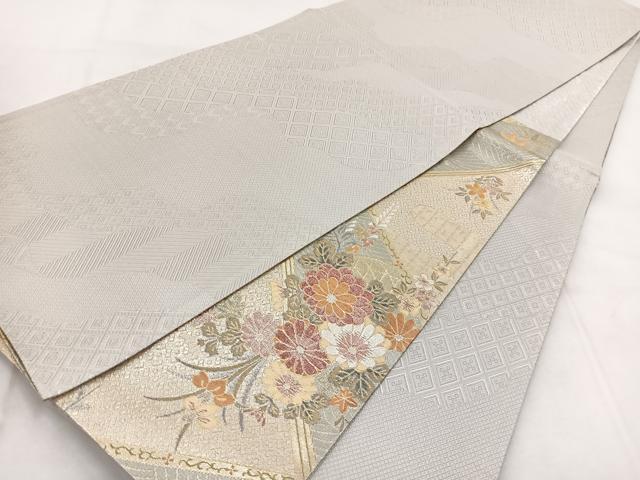 平和屋着物◎佐賀錦 両面 六通柄袋帯 花車文 金銀糸 正絹 逸品 BAAX3080yc