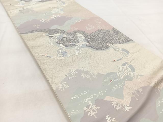 平和屋着物◎六通柄袋帯 唐織 洛外春秋抄 銀糸 正絹 逸品 BAAX3081yc
