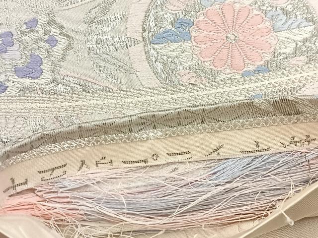 平和屋着物◎六通柄袋帯 唐織 九百錦 プラチナ箔 吉祥更紗花文 正絹 逸品 BAAX3092yc