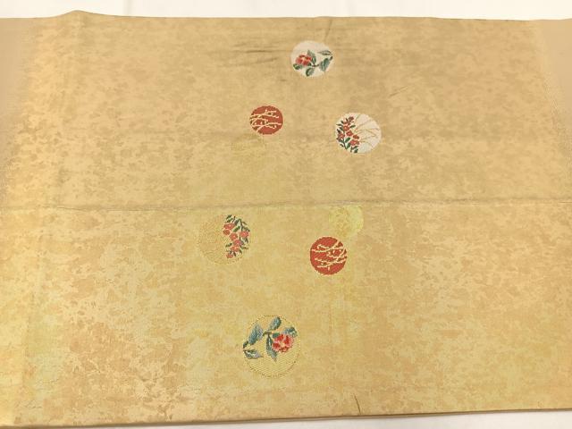 平和屋着物◎つけ帯 花丸文 金銀糸 引箔 正絹 逸品 BAAX3109yc