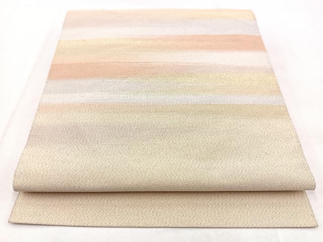 平和屋着物◎つけ帯 綴れ 横段文 金銀糸 正絹 逸品 BAAX3111yc