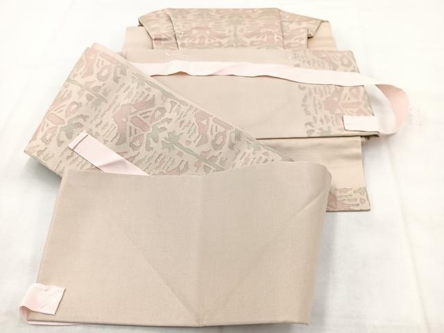 平和屋着物◎つけ帯 草葉文 金糸 正絹 逸品 BAAX3115yc