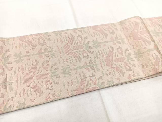 平和屋着物◎つけ帯 草葉文 金糸 正絹 逸品 BAAX3115yc