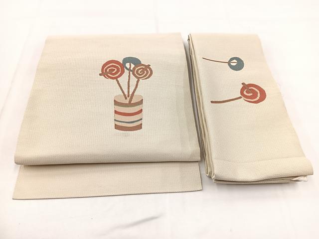 平和屋着物◎つけ帯 すくい織 飴 正絹 逸品 BAAX3120yc