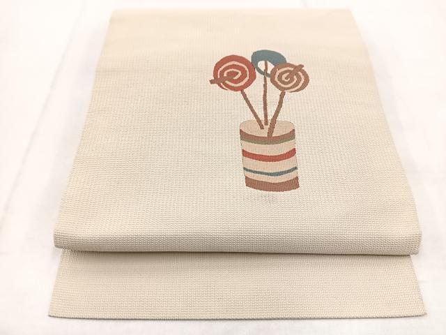 平和屋着物◎つけ帯 すくい織 飴 正絹 逸品 BAAX3120yc