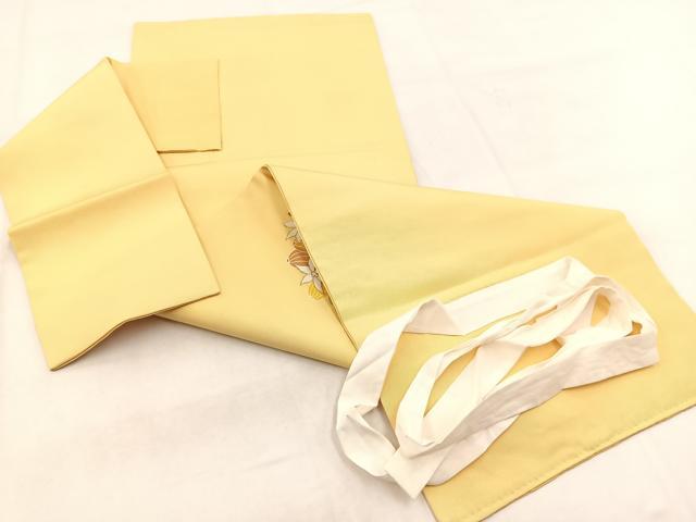 平和屋着物◎塩瀬 つけ帯 ろうけつ染め 花丸文 金彩 正絹 逸品 BAAX3124yc