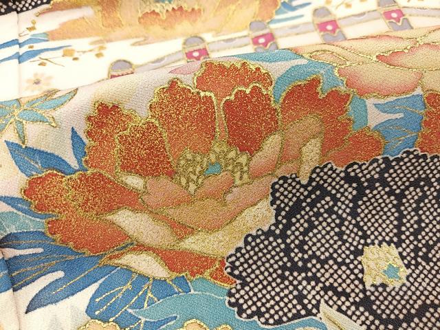 平和屋着物■豪華黒留袖 作家物 渡り橋花文 金彩 正絹 逸品 BAAX3151yc