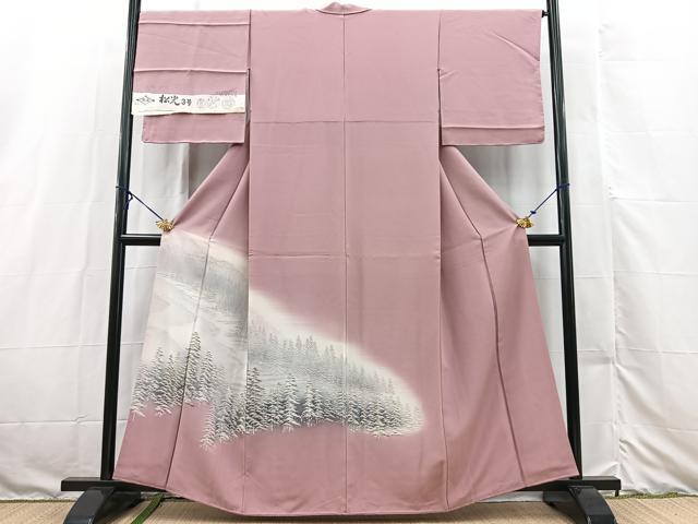 平和屋着物■色留訪問着 樹林文 暈し染め 反端付き 正絹 逸品 BAAX3153yc
