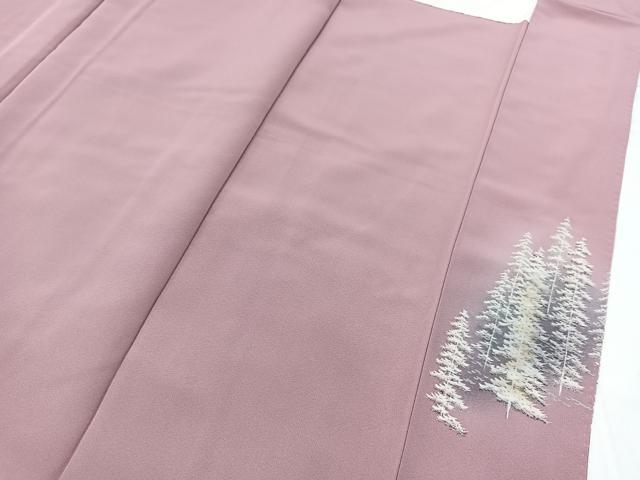 平和屋着物■色留訪問着 樹林文 暈し染め 反端付き 正絹 逸品 BAAX3153yc