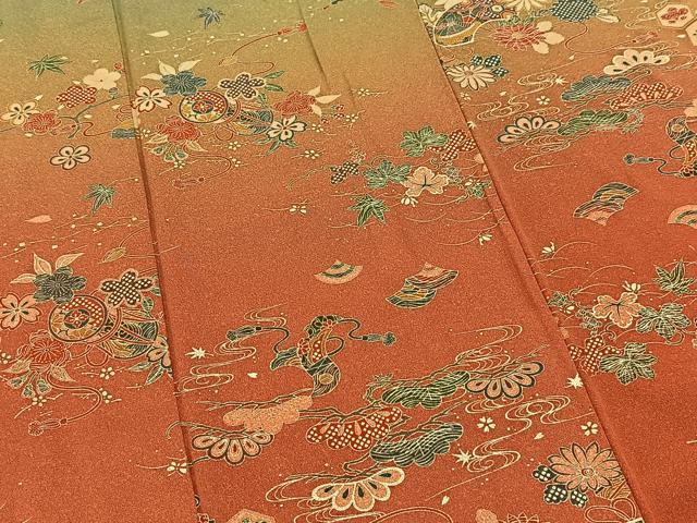 平和屋着物■訪問着 吉祥花文 たたき染め 金彩 正絹 逸品 BAAX3158yc