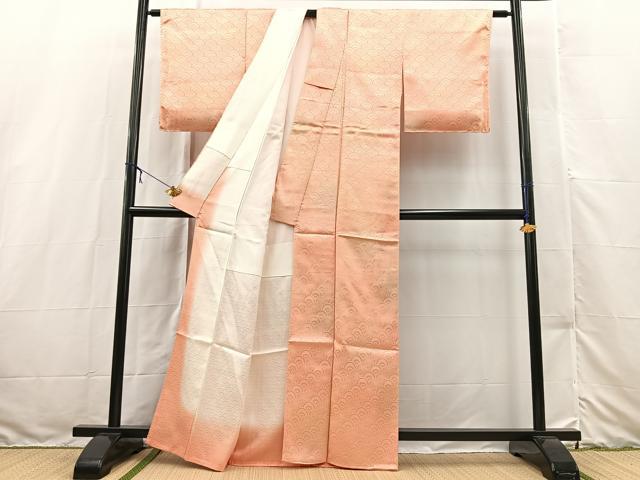 平和屋着物■上質な小紋 花青海波 暈し染め 正絹 逸品 BAAX3176yc