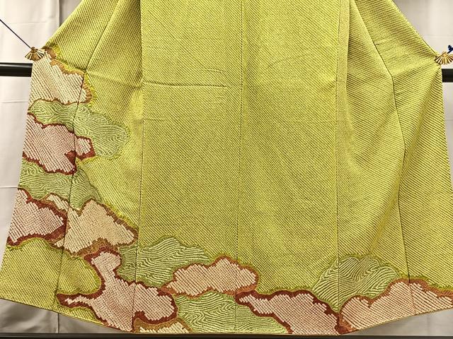 平和屋着物■訪問着 総絞り 雲重ね文 正絹 逸品 BAAX3185yc