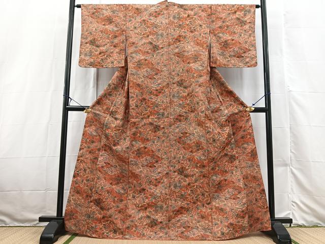 平和屋着物■本場染大島紬 竜田川 正絹 逸品 未使用 BAAX3190yc