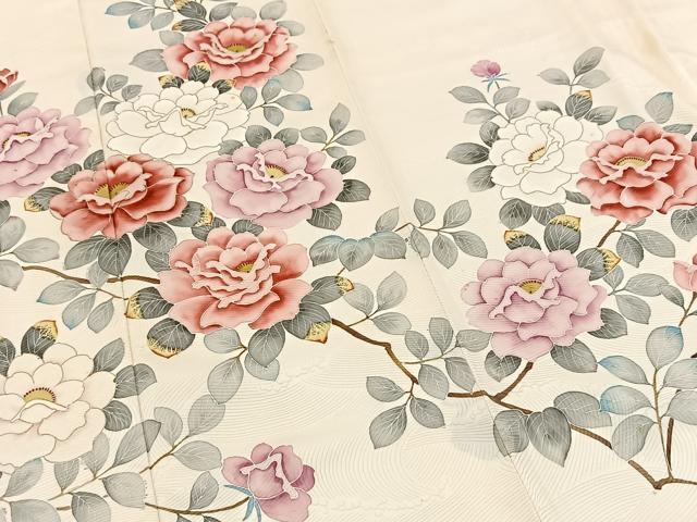 平和屋着物■訪問着 手描き 枝花文 金彩 ロング丈 正絹 逸品 BAAX3204yc