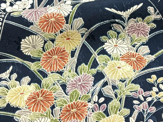 平和屋着物■上質な小紋 切嵌花文 正絹 逸品 BAAX3213yc