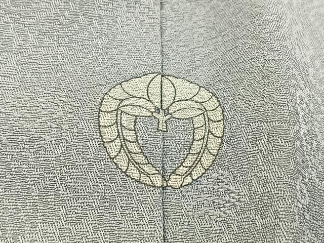 平和屋着物■上質な色無地 草花地紋 灰青色 正絹 逸品 BAAX3220yc