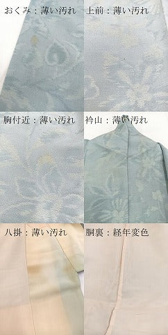 平和屋着物■上質な紬 更紗花文 正絹 逸品 BAAX3229yc