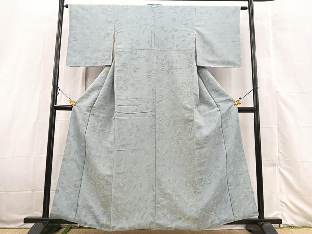 平和屋着物■上質な紬 更紗花文 正絹 逸品 BAAX3229yc