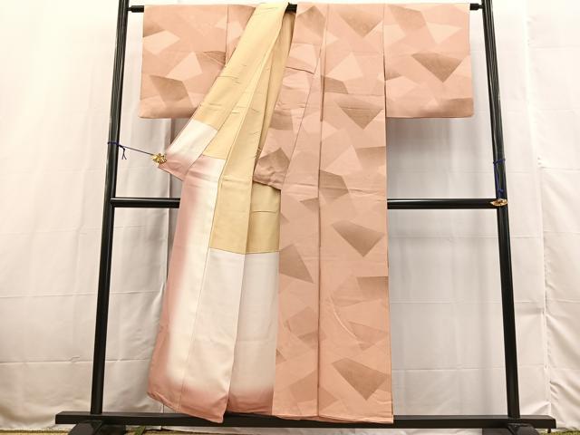 平和屋着物■上質な小紋 地紋起こし 切嵌秋草文 正絹 逸品 BAAX3234yc