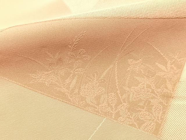 平和屋着物■上質な小紋 地紋起こし 切嵌秋草文 正絹 逸品 BAAX3234yc
