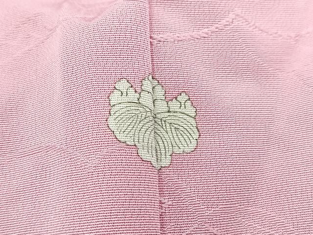 平和屋着物■上質な色無地 雲取り雪芝地紋 石竹色 正絹 逸品 BAAX3237yc