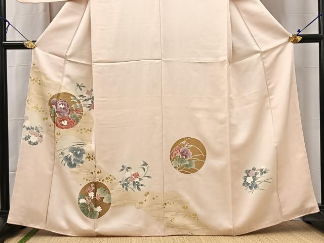 平和屋着物■訪問着 刺繍 花丸文 正絹 逸品 BAAX3250yc