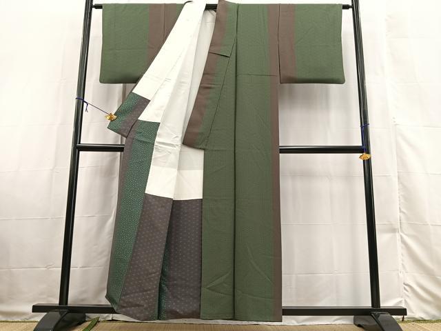 平和屋着物■上質な小紋 麻の葉間道 正絹 逸品 BAAX3318yc