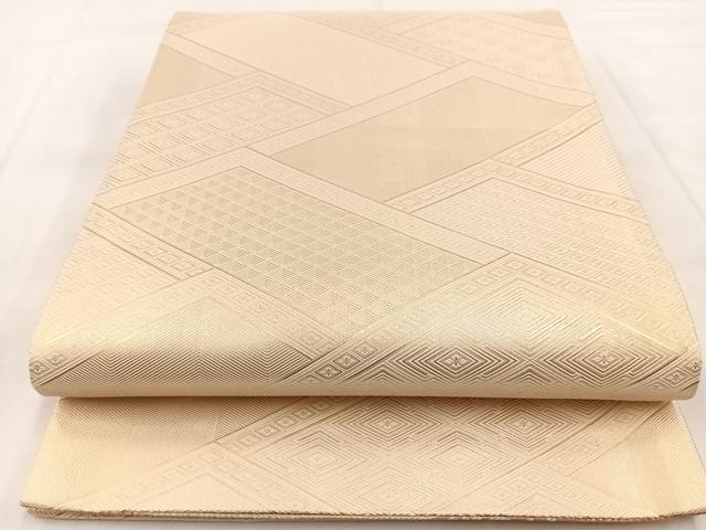 平和屋着物◎佐賀錦 本場筑前博多織 両面 六通柄袋帯 重ね山萩文 松永織物謹製 証紙付き 正絹 逸品 BAAX3359yc