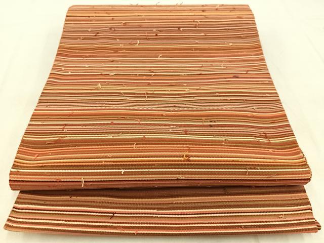 平和屋着物●爪掻き本綴れ 八寸名古屋帯 横段文 正絹 逸品 BAAX3378yc