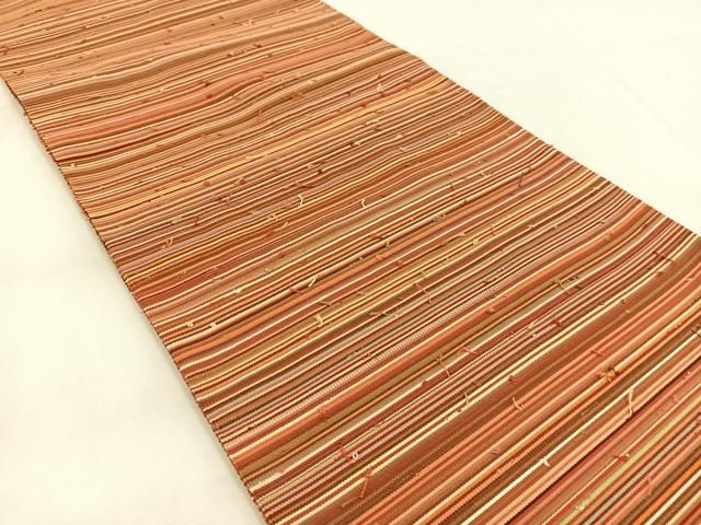 平和屋着物●爪掻き本綴れ 八寸名古屋帯 横段文 正絹 逸品 BAAX3378yc