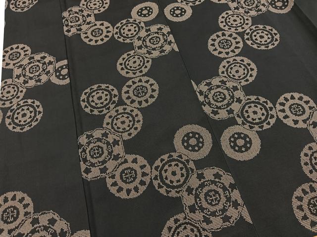 平和屋着物■上質な紬 花絵皿文 正絹 逸品 BAAX3453yc