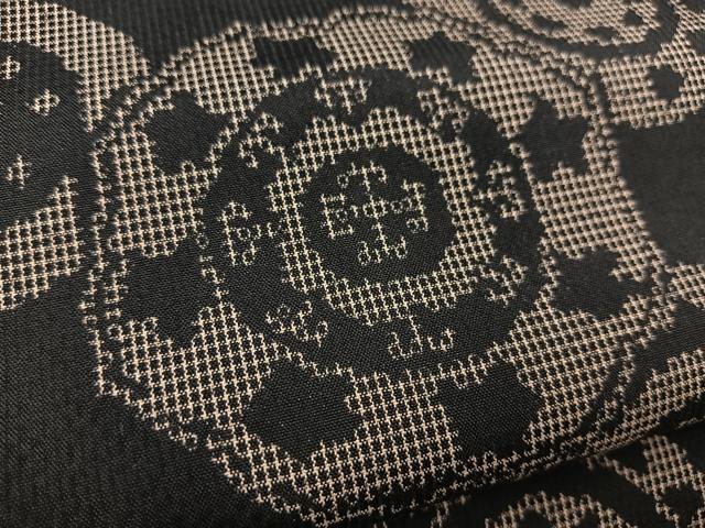 平和屋着物■上質な紬 花絵皿文 正絹 逸品 BAAX3453yc