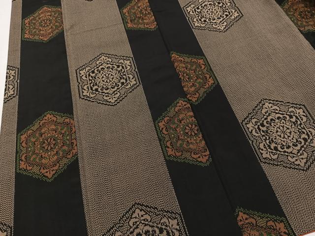 平和屋着物■上質な紬 正倉院花文 正絹 逸品 BAAX3455yc
