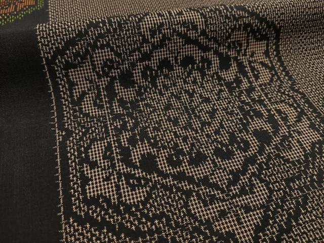 平和屋着物■上質な紬 正倉院花文 正絹 逸品 BAAX3455yc