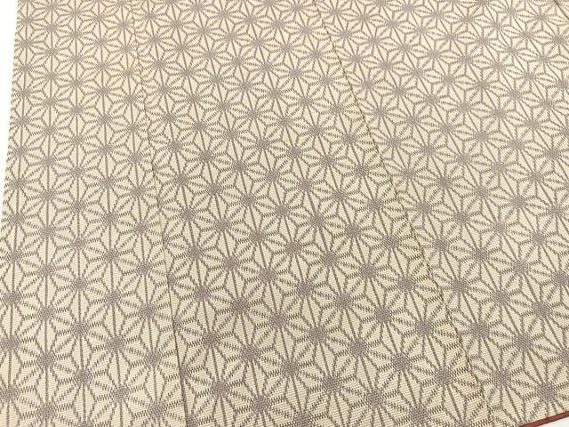 平和屋着物■上質な紬 麻の葉文様 正絹 逸品 BAAX3460yc