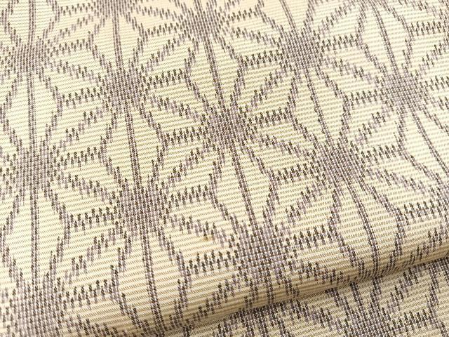 平和屋着物■上質な紬 麻の葉文様 正絹 逸品 BAAX3460yc