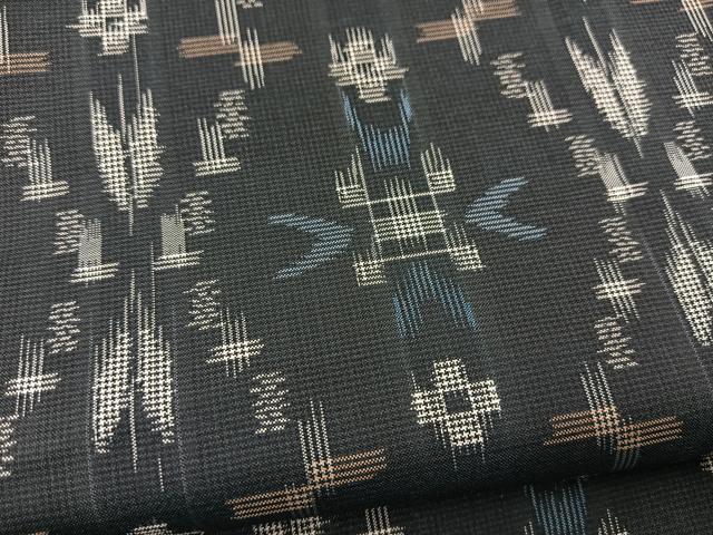 平和屋着物■本場村山大島紬 幾何学文様 正絹 逸品 BAAX3472yc