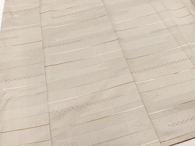 平和屋着物■上質な紬 100亀甲 横段花文 正絹 逸品 BAAX3473yc